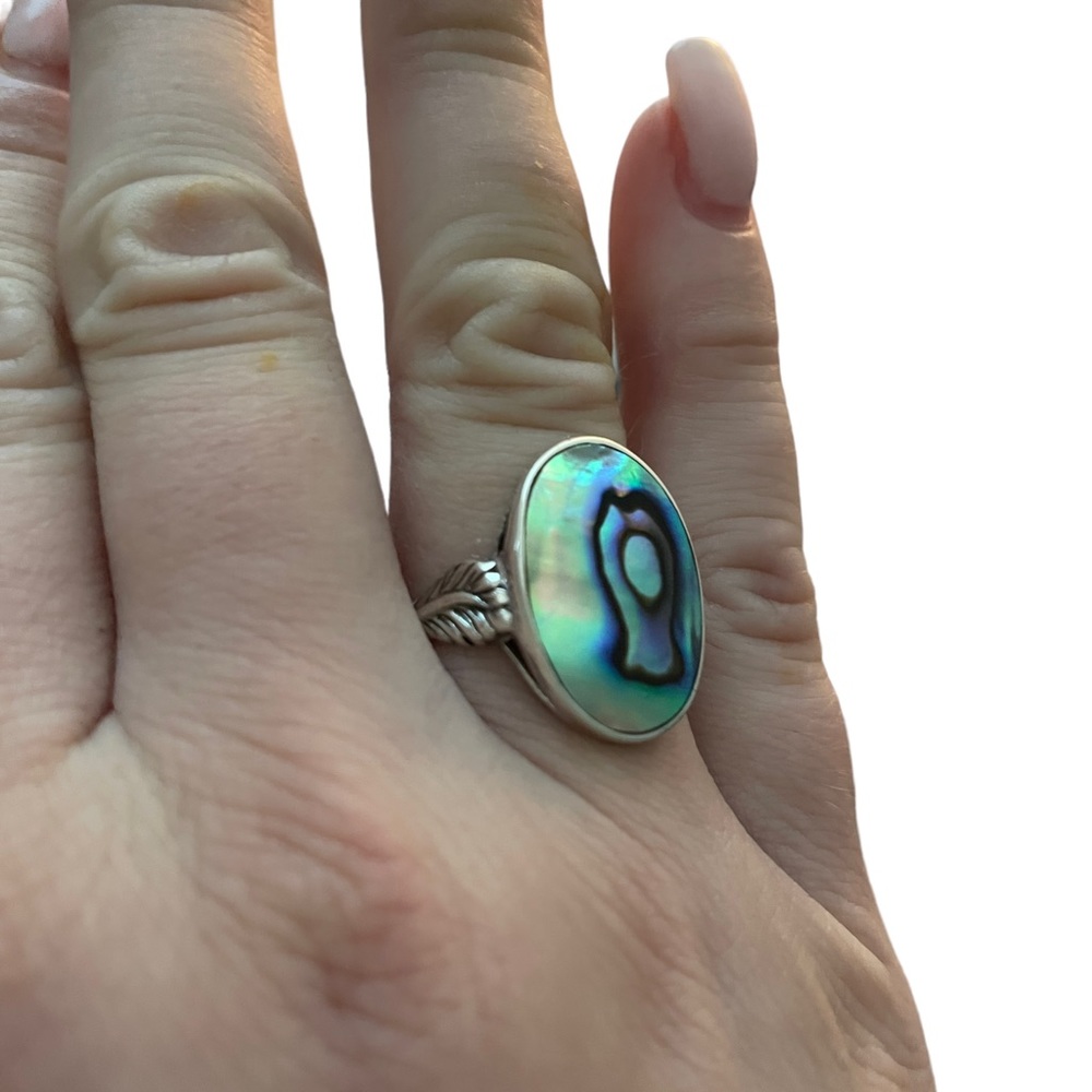 Nwt Abalone Solid Sterling Silver Ring Size 7 - image 4